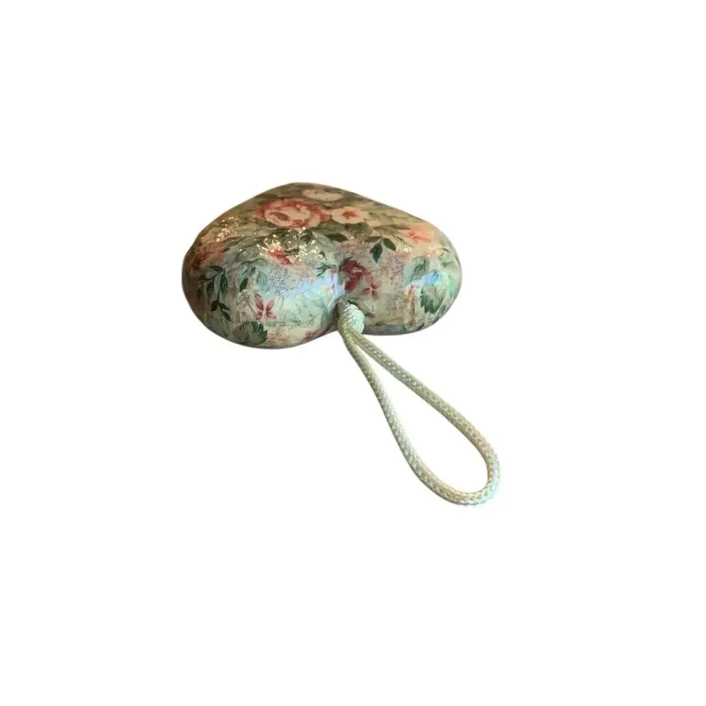 Napco‎ Set 2 Paper Mache Decoupage Christmas Ornament Victorian Flowers 3-4 